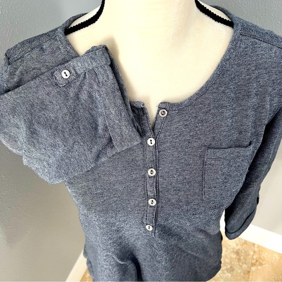 Women’s size large Blueish/Grey Croft and Barrow 3/4 sleeve shirt - Picture 6 of 10